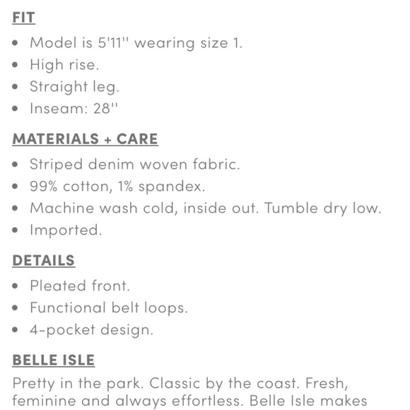 Torrid -  Belle Isle striped denim trouser NWT - Picture 4 of 4